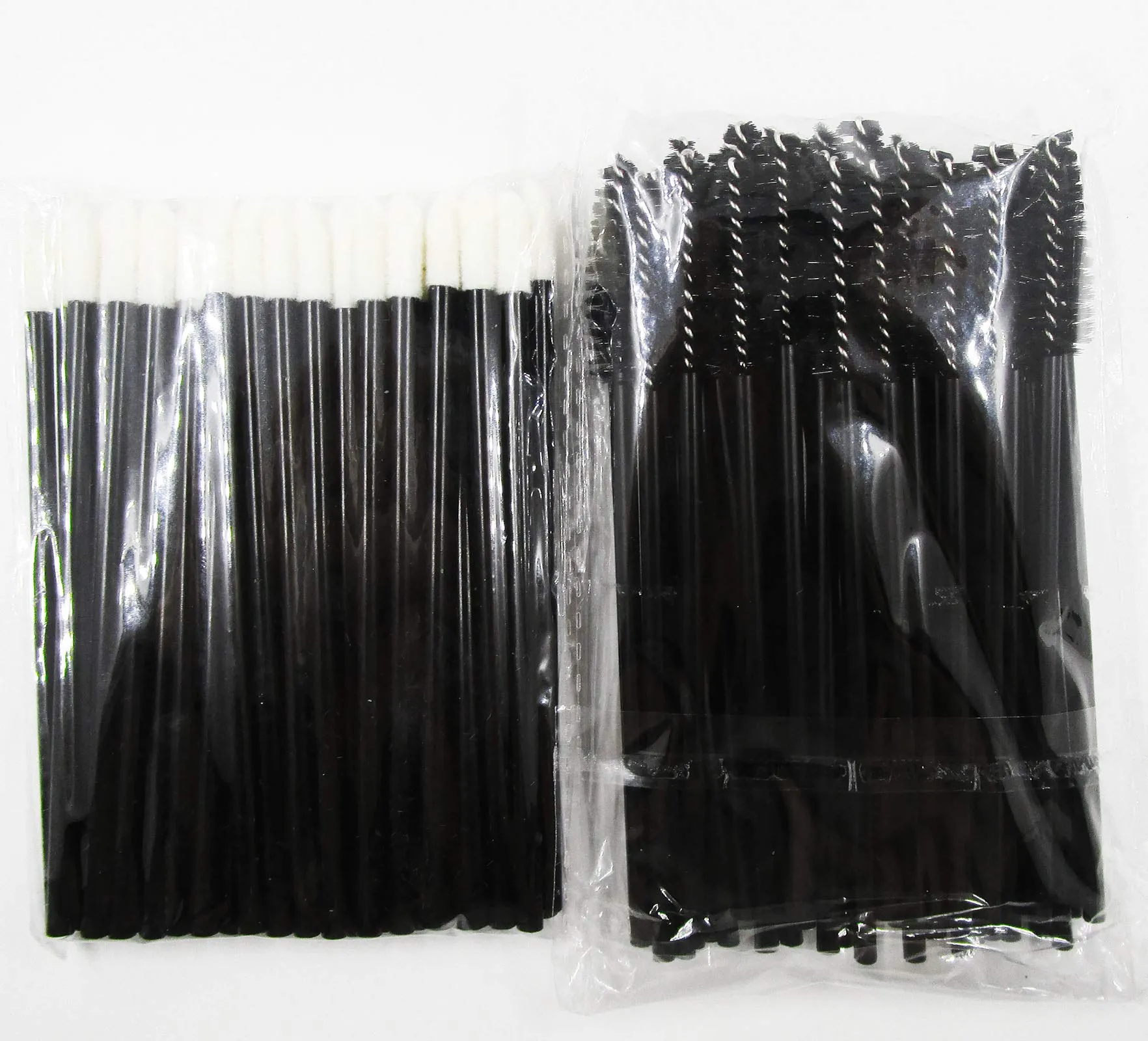 100 PCS Disposable Makeup Applicators Eyelash Mascara Brushes Lip Brushes Mascara Wands Cosmetic Lipstick Wands Tool Kits… 100pc BlackWhite