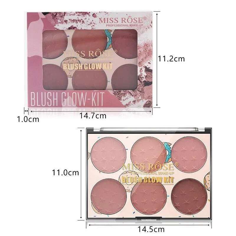 6 Colors Blush Naturally And Long Lasting Skin Friendly Blush Palette