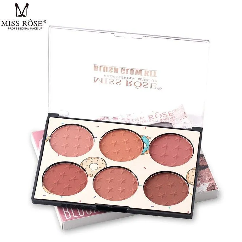 6 Colors Blush Naturally And Long Lasting Skin Friendly Blush Palette