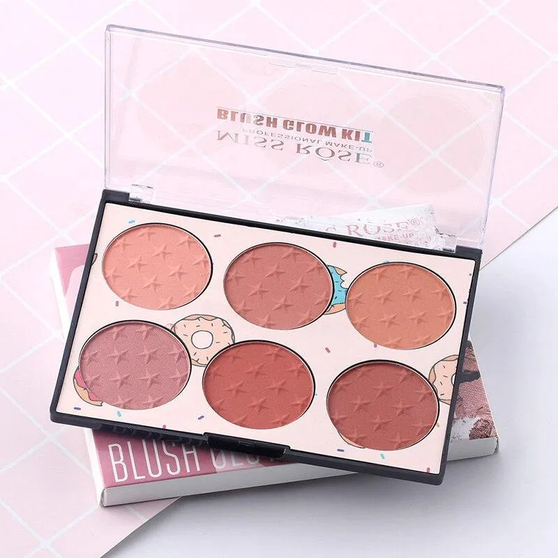 6 Colors Blush Naturally And Long Lasting Skin Friendly Blush Palette