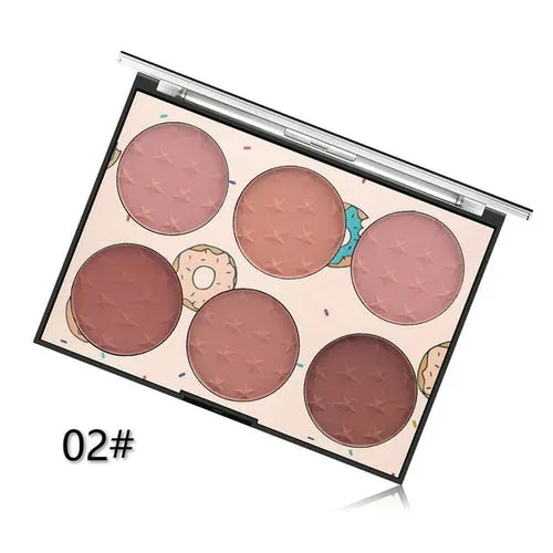 6 Colors Blush Naturally And Long Lasting Skin Friendly Blush Palette