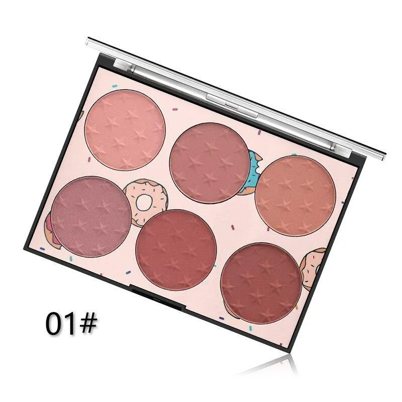 6 Colors Blush Naturally And Long Lasting Skin Friendly Blush Palette