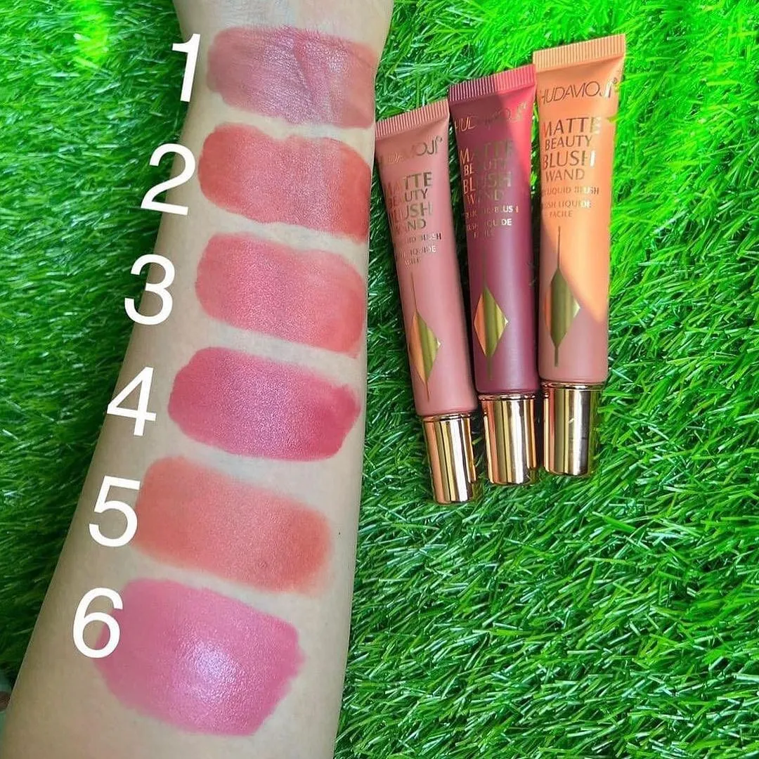 6pcs Creamy Matte Liquid Blush Highly Pigmented Matte Blush