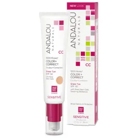 Andalou Naturals Sensitive Color   Correct 1000 Roses Sheer Tan SPF 30 58mL