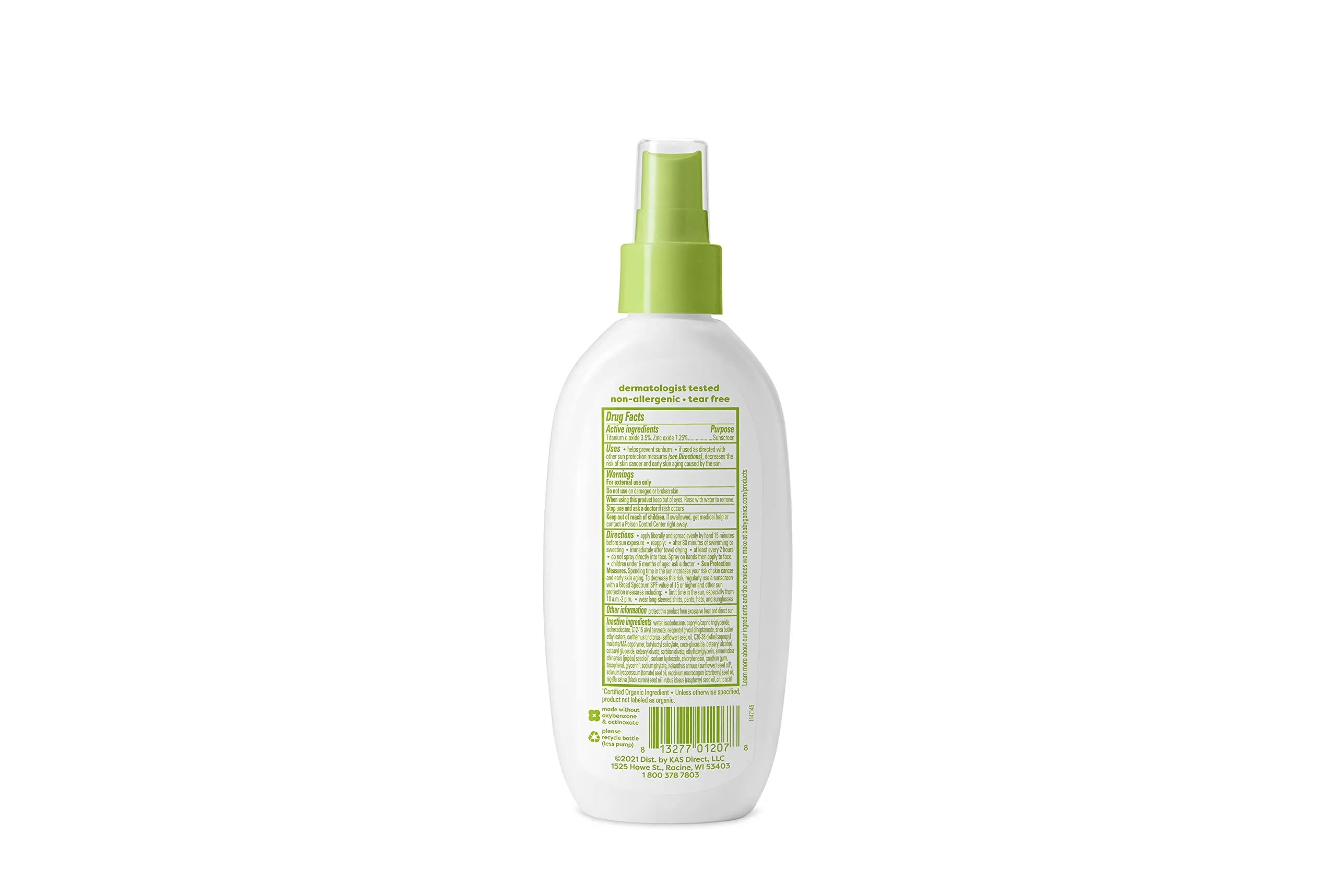Babyganics SPF 50 Baby Sunscreen Spray | UVA UVB Protection | Octinoxate & Oxybenzone Free | Water Resistant, Unscented, 6 Fl Oz (Pack of 2) 6 Fl Oz (Pack of 2)