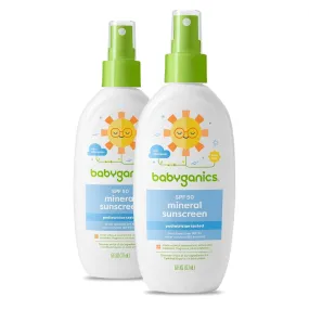 Babyganics SPF 50 Baby Sunscreen Spray | UVA UVB Protection | Octinoxate & Oxybenzone Free | Water Resistant, Unscented, 6 Fl Oz (Pack of 2) 6 Fl Oz (Pack of 2)