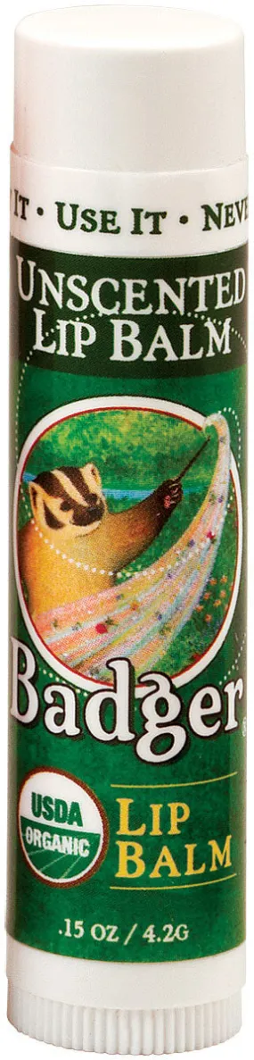 Badger Badger Unscented Organic Lip Balm - 0.15oz