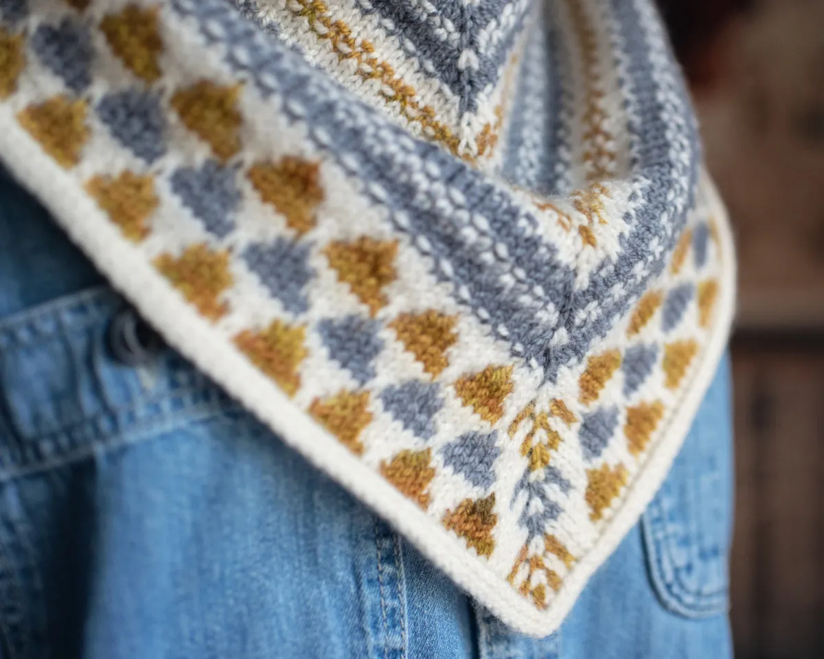 Fireside Bandana Kit, sport weight yarn cowl, knitting kit