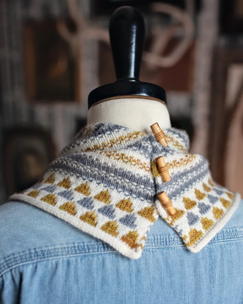 Fireside Bandana Kit, sport weight yarn cowl, knitting kit