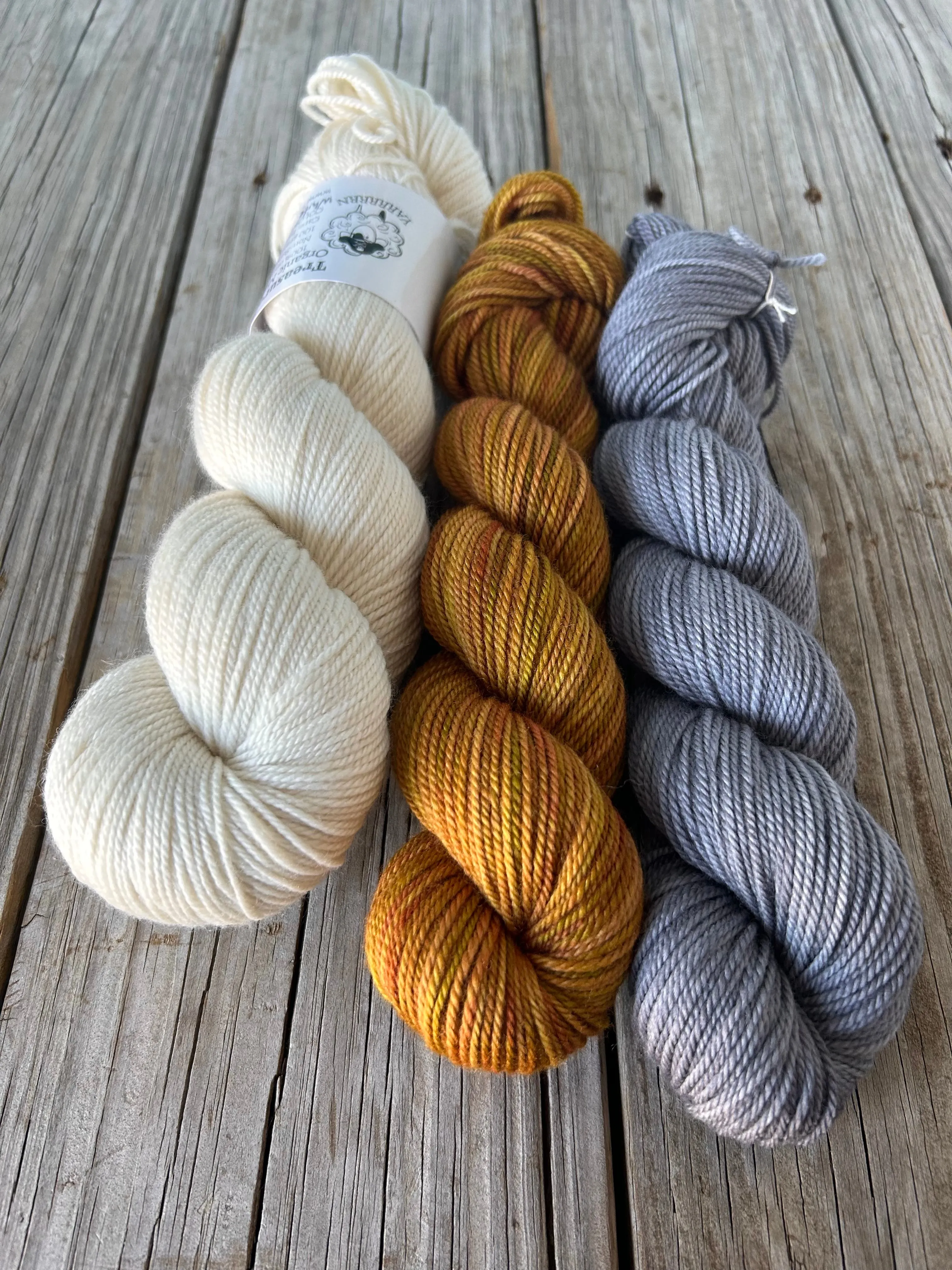 Fireside Bandana Kit, sport weight yarn cowl, knitting kit