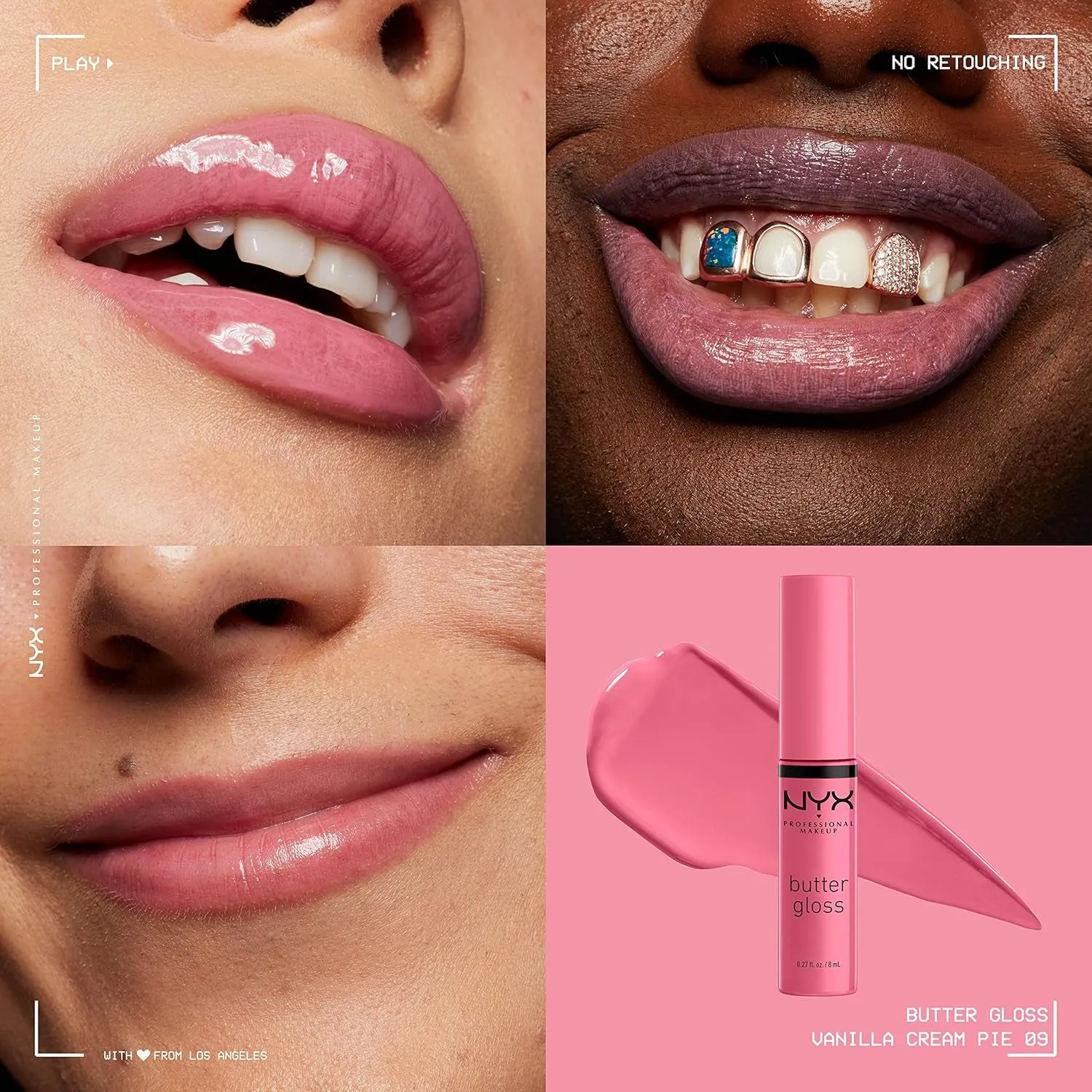 NYX Butter Gloss Lip Gloss 2-Pack - Tiramisu (Brown) & Vanilla Cream Pie (Mauve)