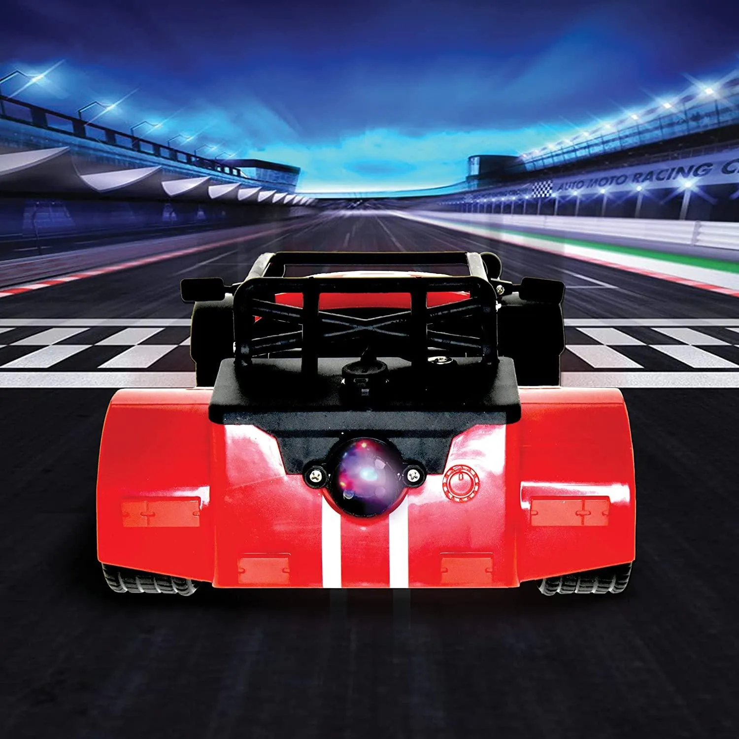 Playzu Classic Remote Control Die Cast With Mist Spray Racing Car – Red