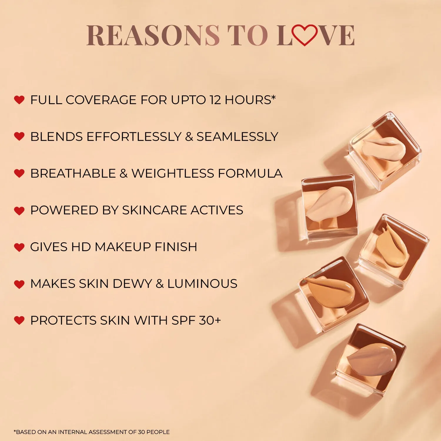 Serum Foundation Dewy Finish SPF 30  with Rosehip and Rice Starch - Beige
