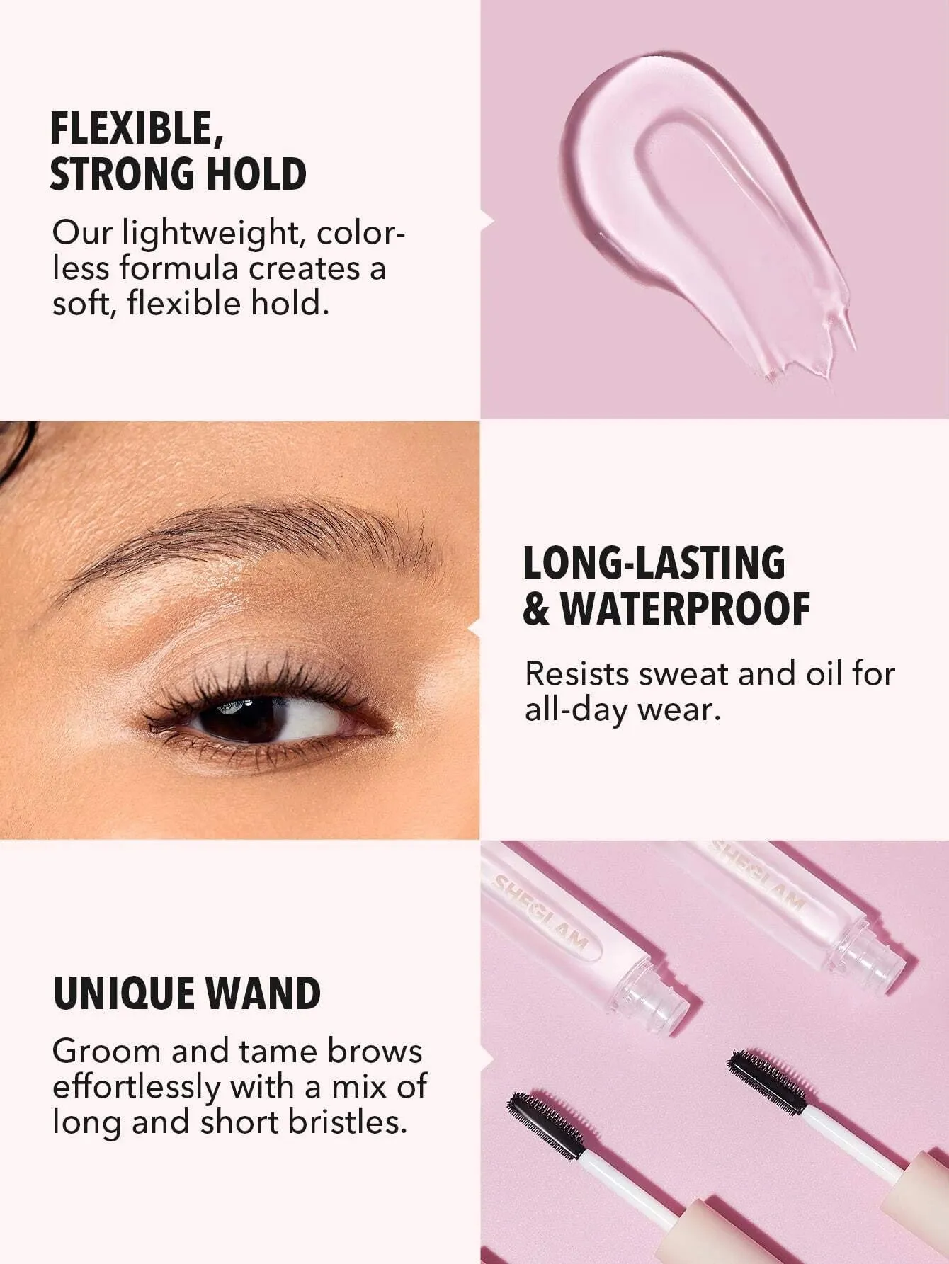 SHEGLAM Set Me Up Brow Gel  Long Lasting Waterproof Clear Eyebrow Gel