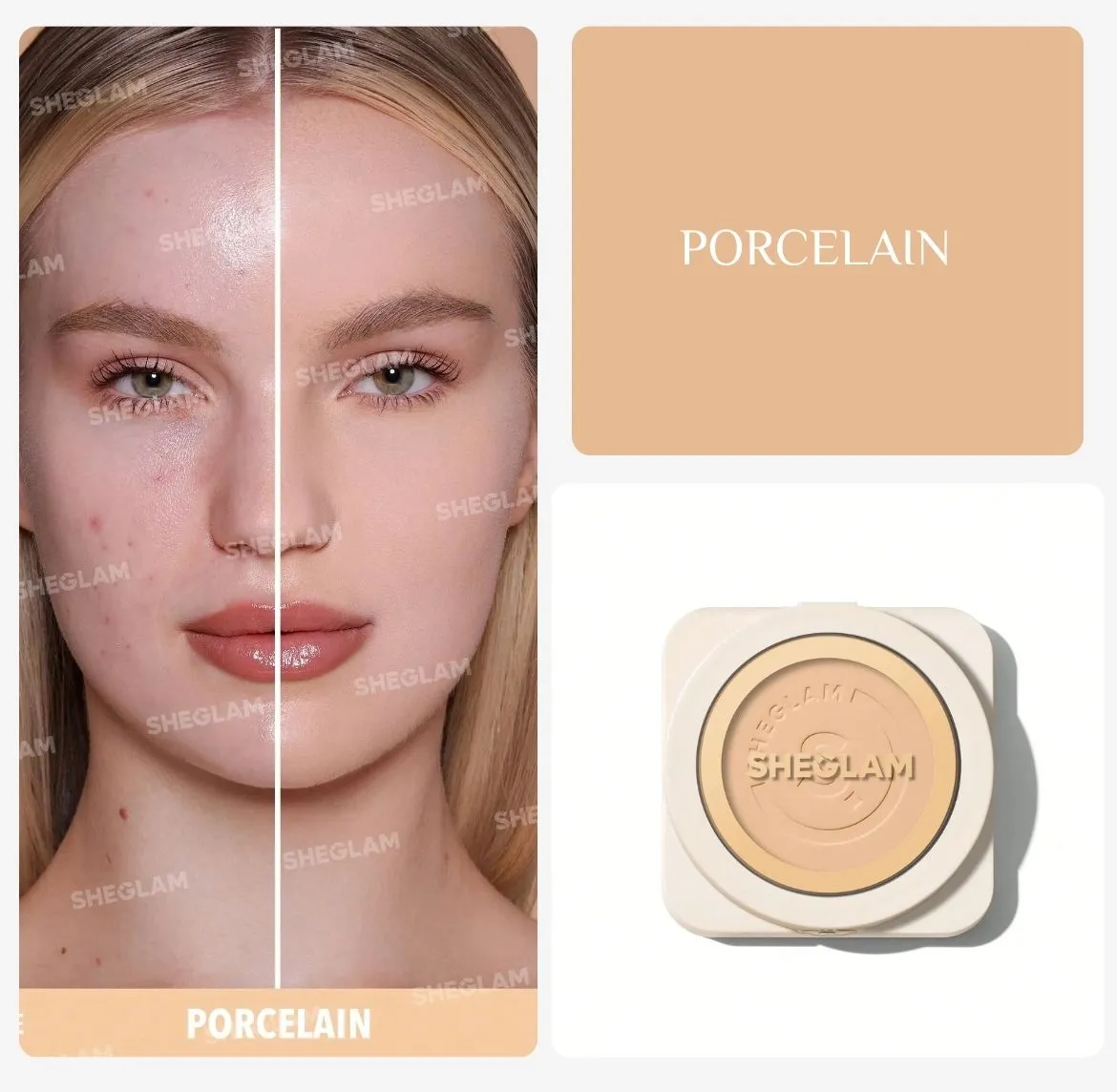 Sheglam Skin-Focus High Coverage Powder Foundation | شيكلام باودر فاونديشن عالي التغطية