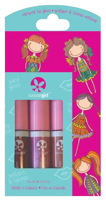 Suncoat - Juicy Gloss Lip Gloss Trio, 1 Kit