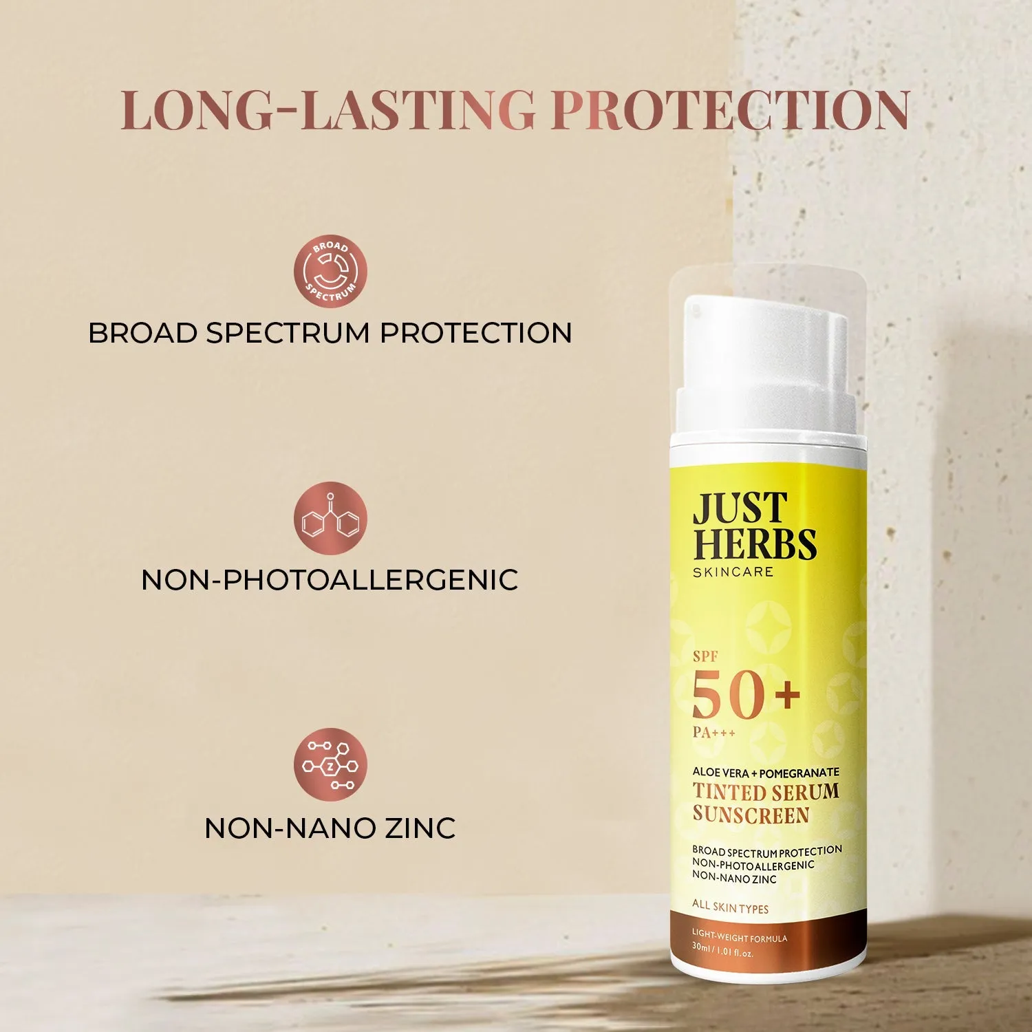 Tinted Serum Sunscreen with SPF 50  PA     - 30ml