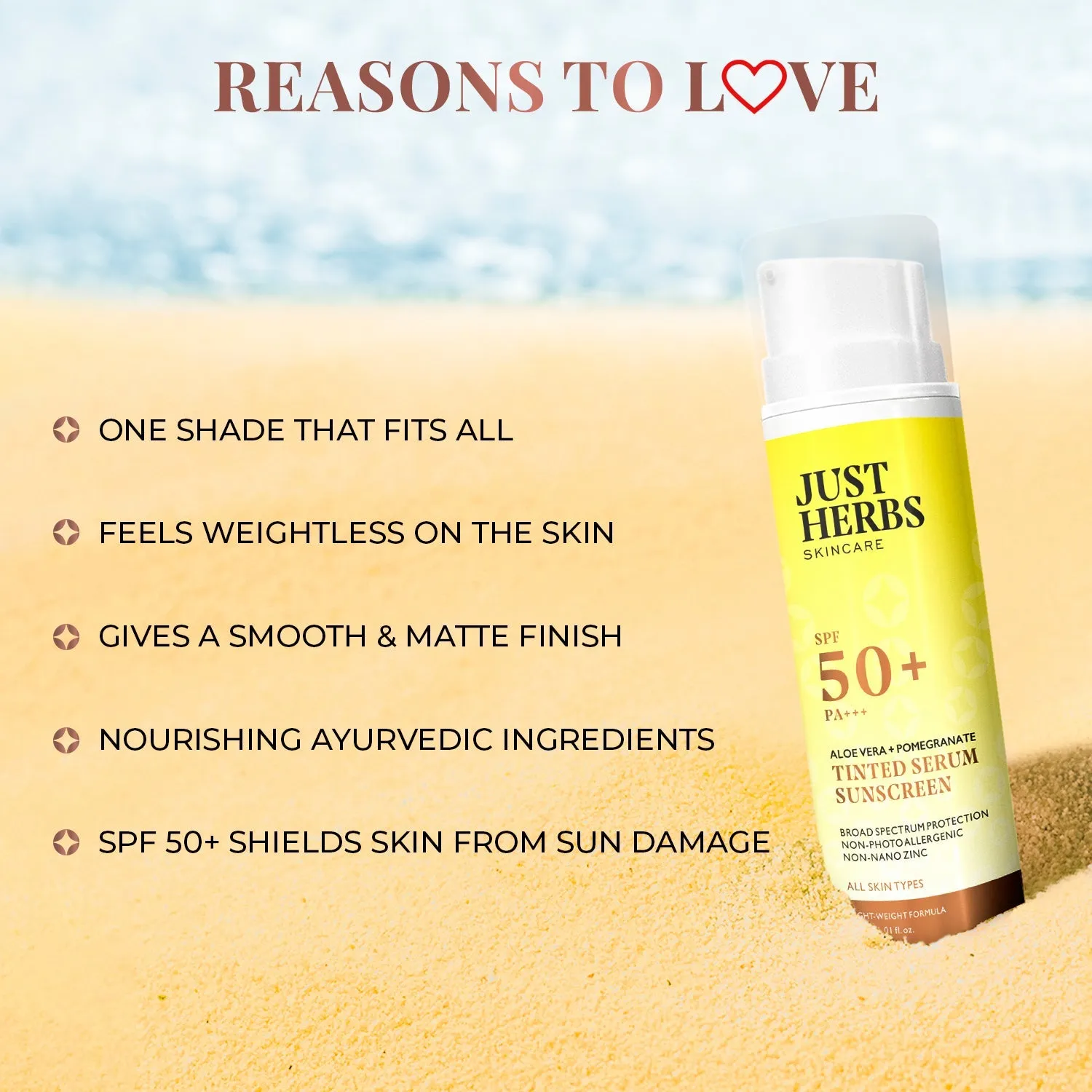 Tinted Serum Sunscreen with SPF 50  PA     - 30ml