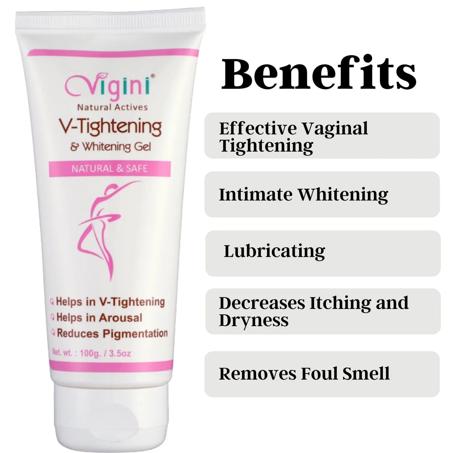 Vigini Intimate Vaginal V Tightening Whitening & Lightening Water Based Gel Girls Women 100ml| Reduces Itching Dryness Vagina Moisturizer